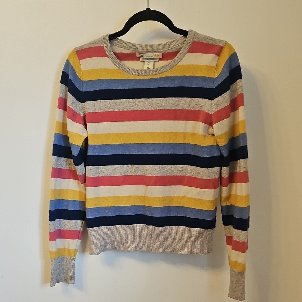 C&C California Women's Striped Crew Neck Sweater